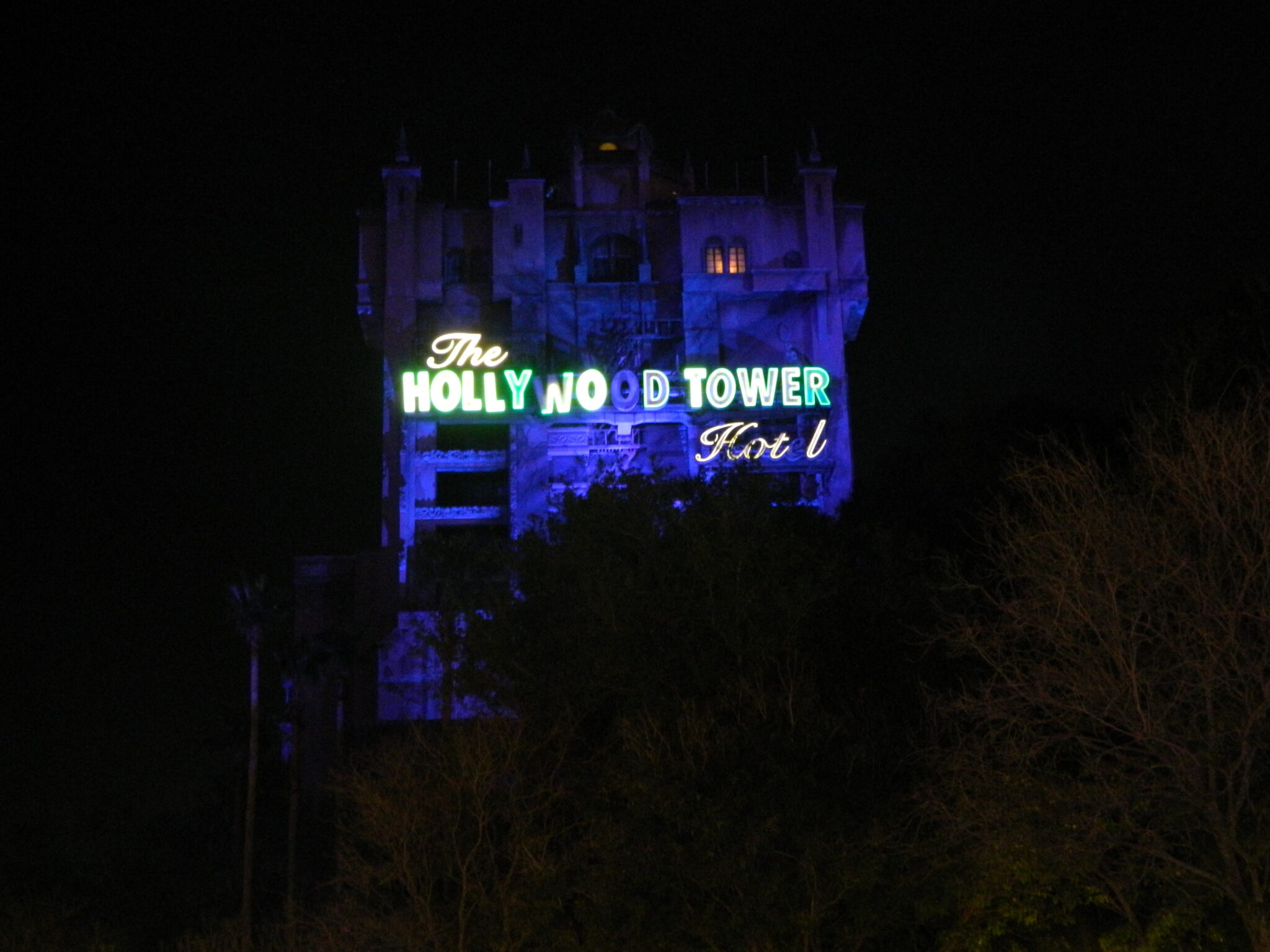Hollywood Studios Tower of Terror at night